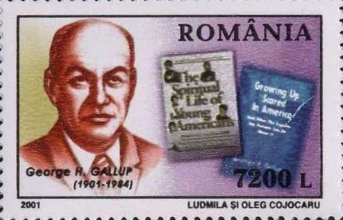 Gallup on a Romanian stamp